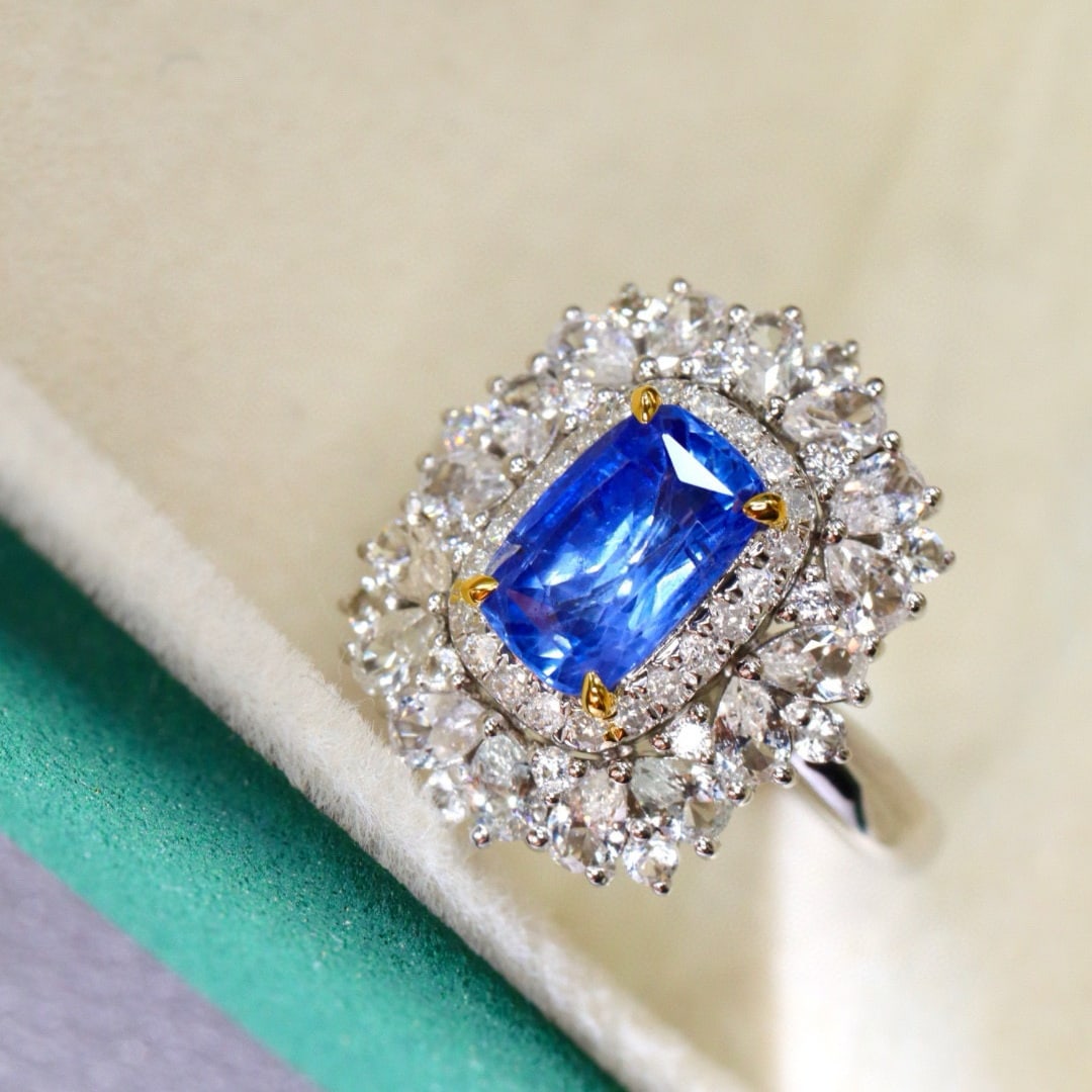 14k Gold 1.44 Ctw Natural Sapphire & Diamond Ring - 2