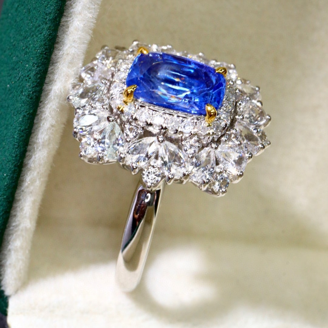 14k Gold 1.44 Ctw Natural Sapphire & Diamond Ring - 3