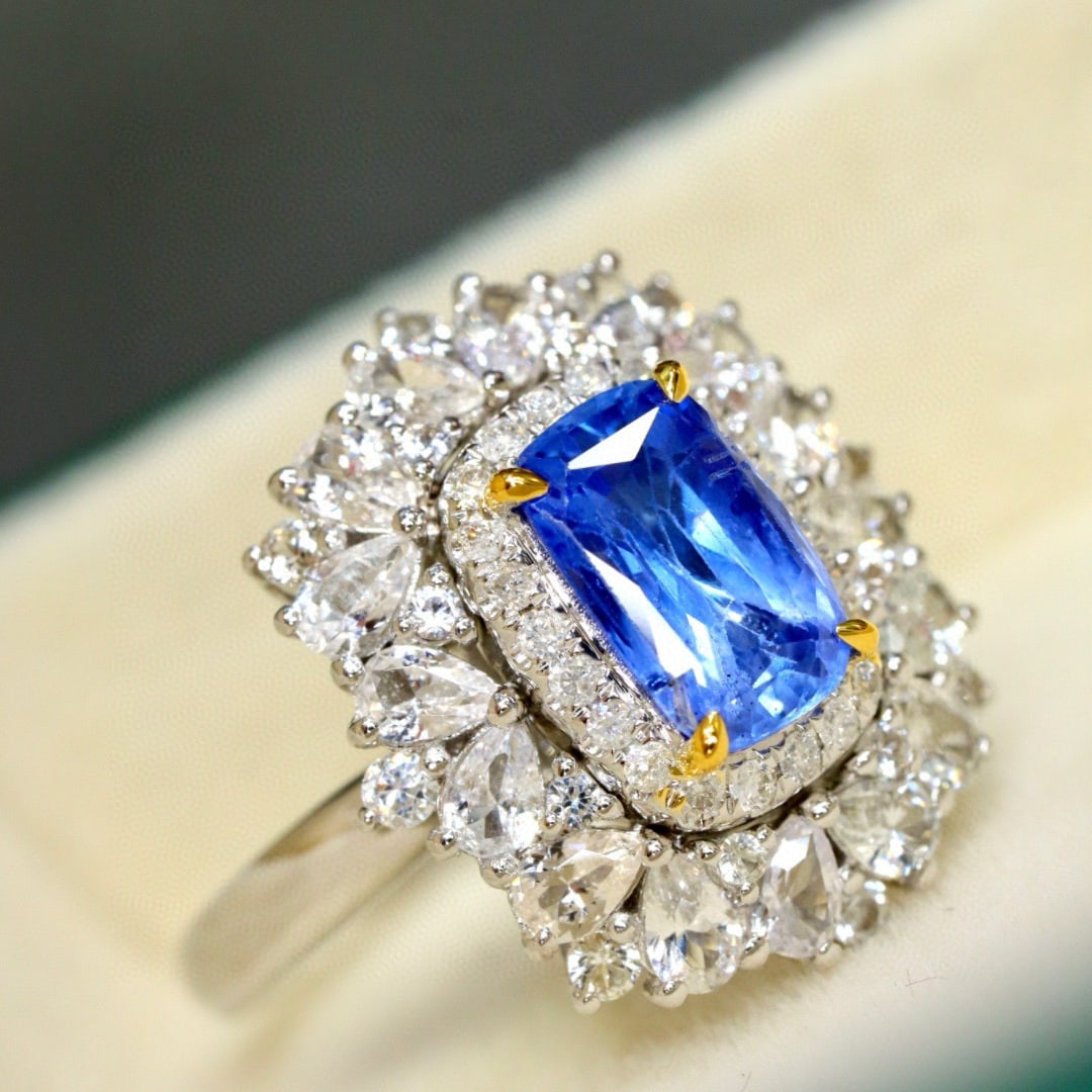 14k Gold 1.44 Ctw Natural Sapphire & Diamond Ring - 5