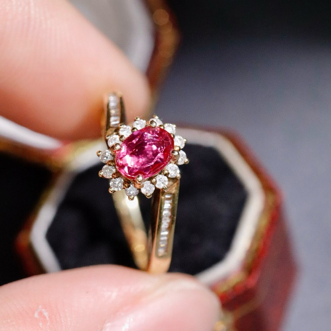 14k Gold 0.56 Ctw Natural Ruby & Diamond Ring - 2