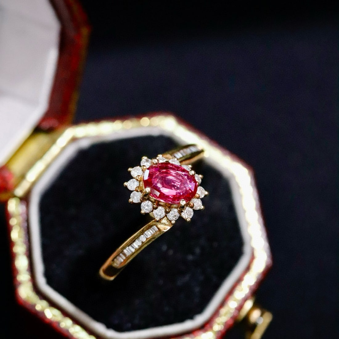 14k Gold 0.56 Ctw Natural Ruby & Diamond Ring - 4