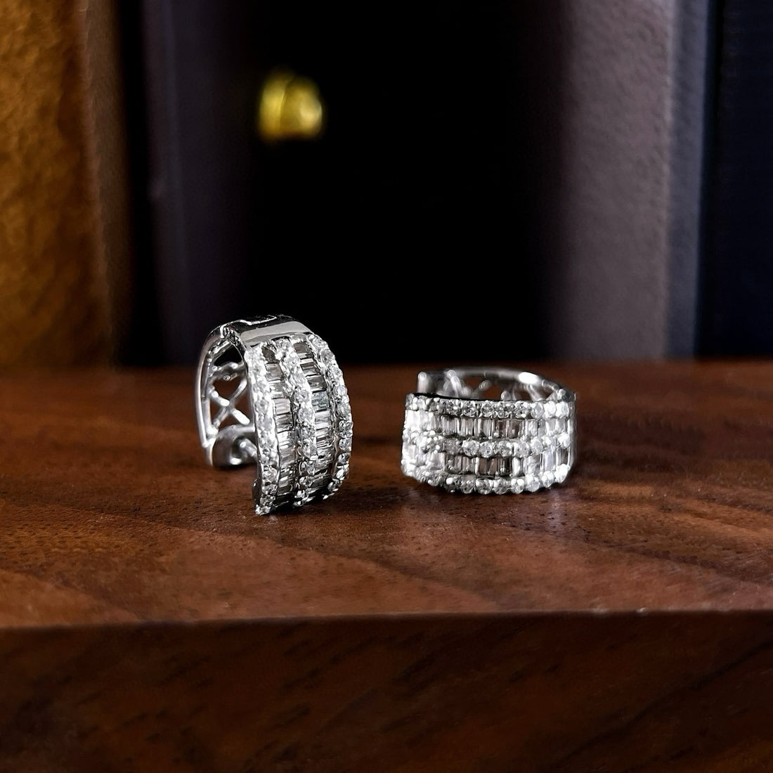 14k Gold 0.76 Ct Natural H Diamond Earrings - 4