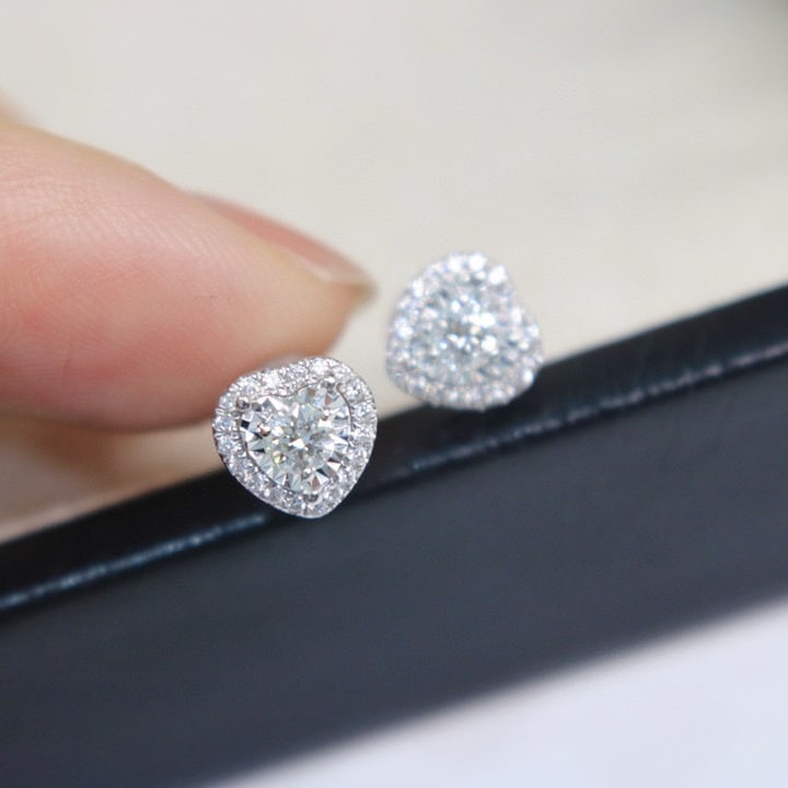 14k Gold 0.29 Ct Natural H Diamond Earrings - 4
