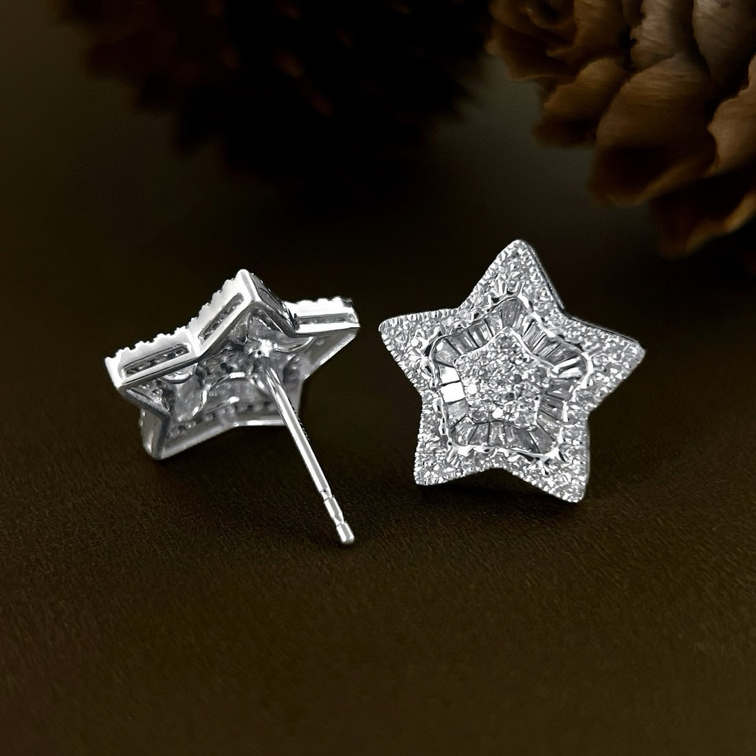 14k Gold 0.7 Ct Natural H Diamond Earrings - 6