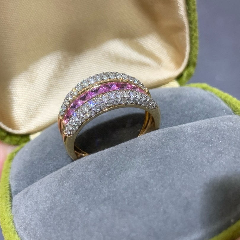 14k Gold 1.54 Ctw Natural Sapphire & Diamond Ring - 3