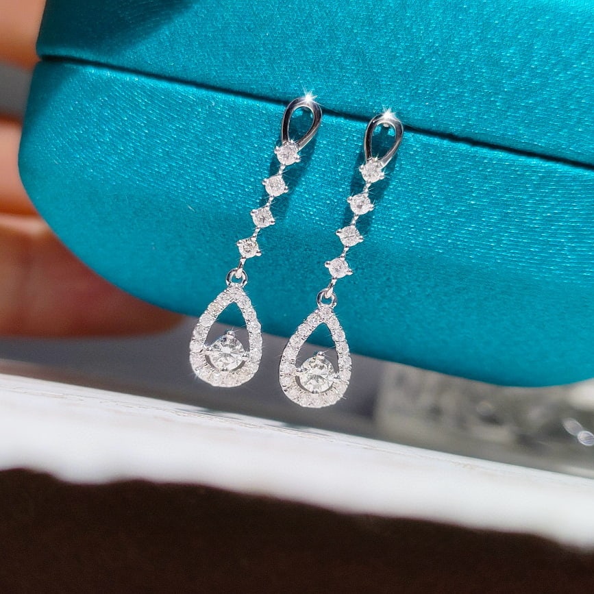 14k Gold 0.54 Ct Natural H Diamond Earrings - 2