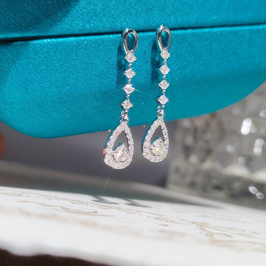 14k Gold 0.54 Ct Natural H Diamond Earrings - 3