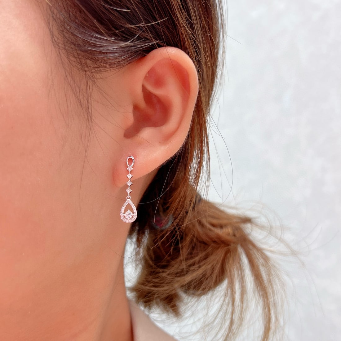14k Gold 0.54 Ct Natural H Diamond Earrings - 6