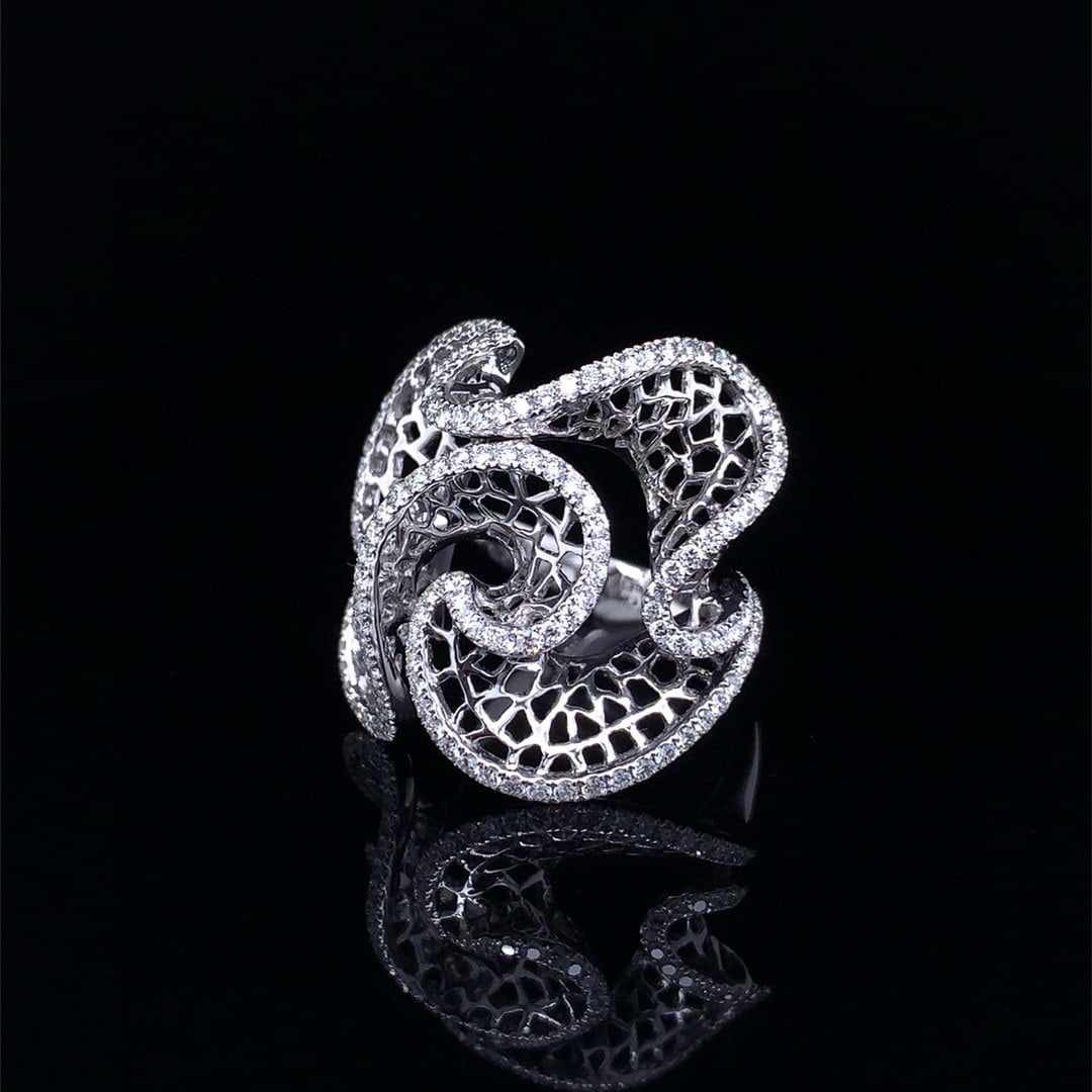 14k Gold 0.99 Ct Natural H Diamond Ring - 3