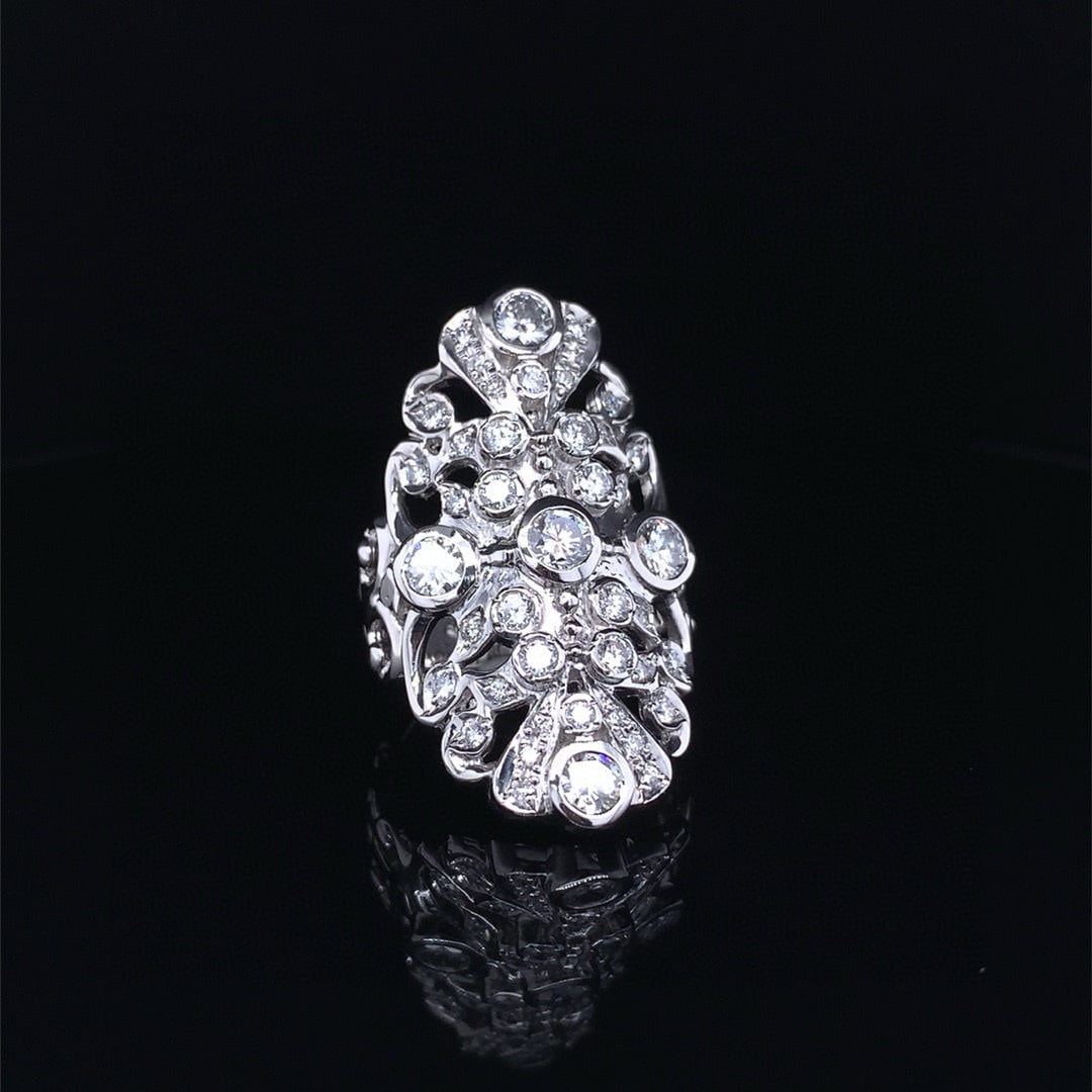 14k Gold 1.76 Ctw Natural H Diamond Ring - 2
