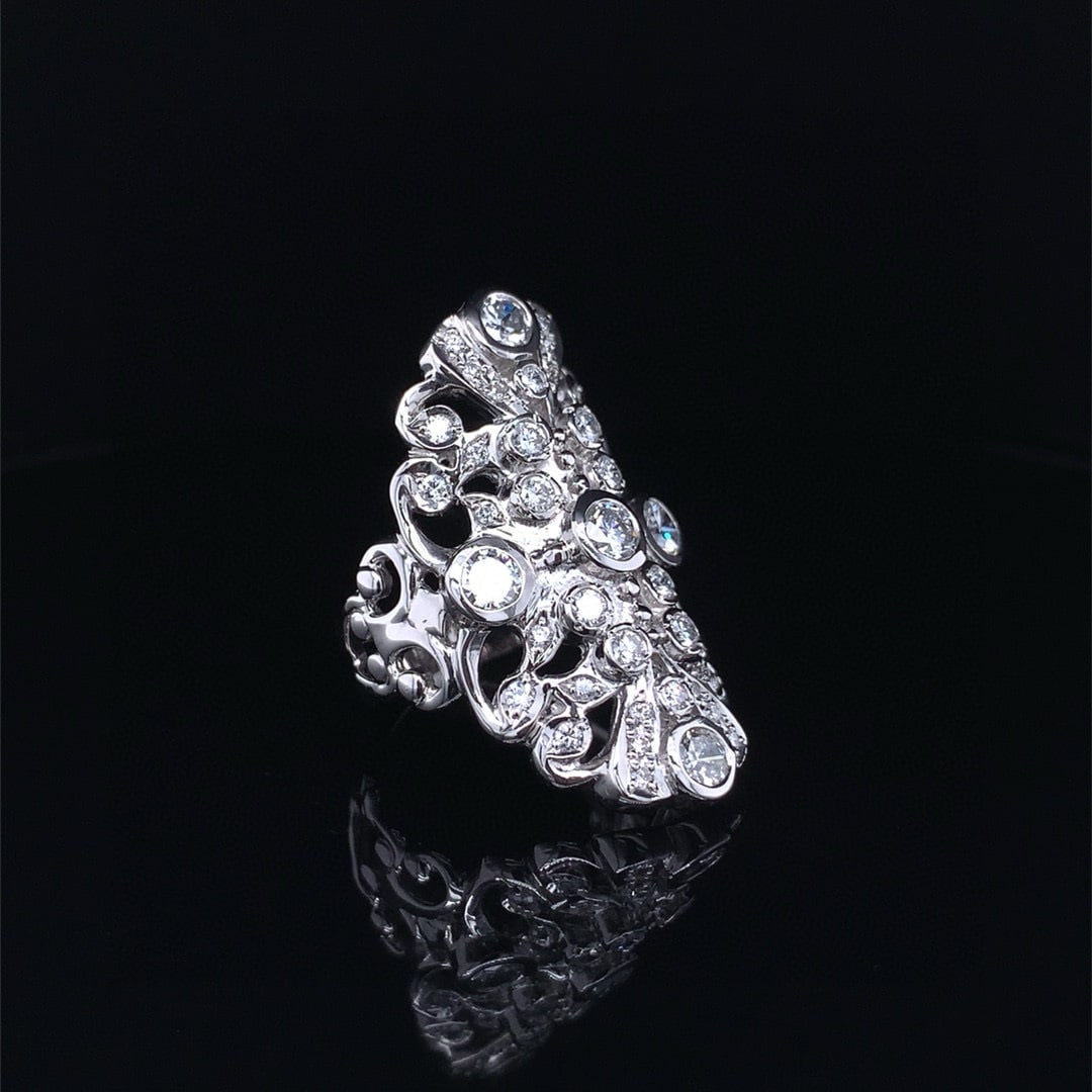 14k Gold 1.76 Ctw Natural H Diamond Ring - 3