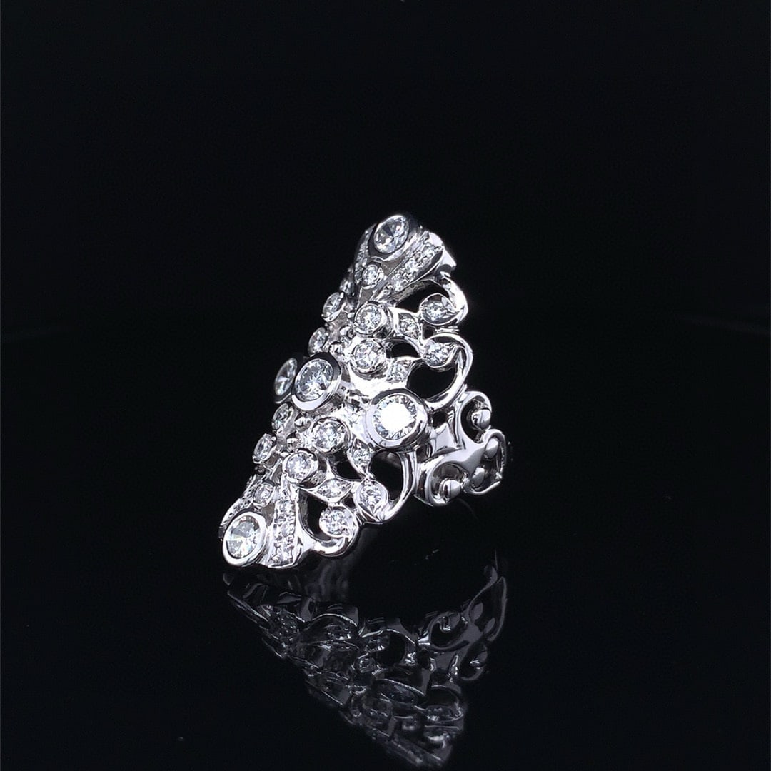 14k Gold 1.76 Ctw Natural H Diamond Ring - 4