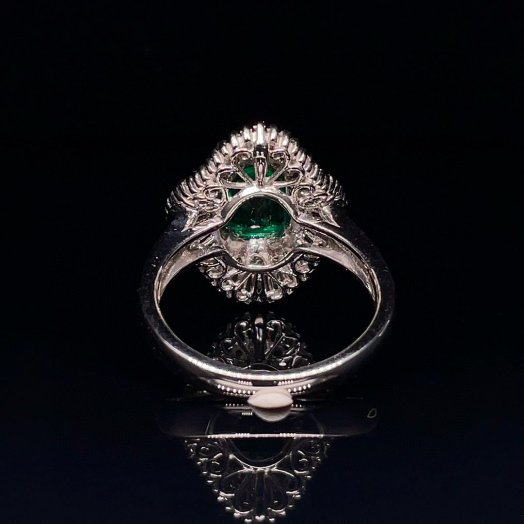 14k Gold 2.05 Ctw Vivid Green Natural Emerald & Diamond Ring - 4