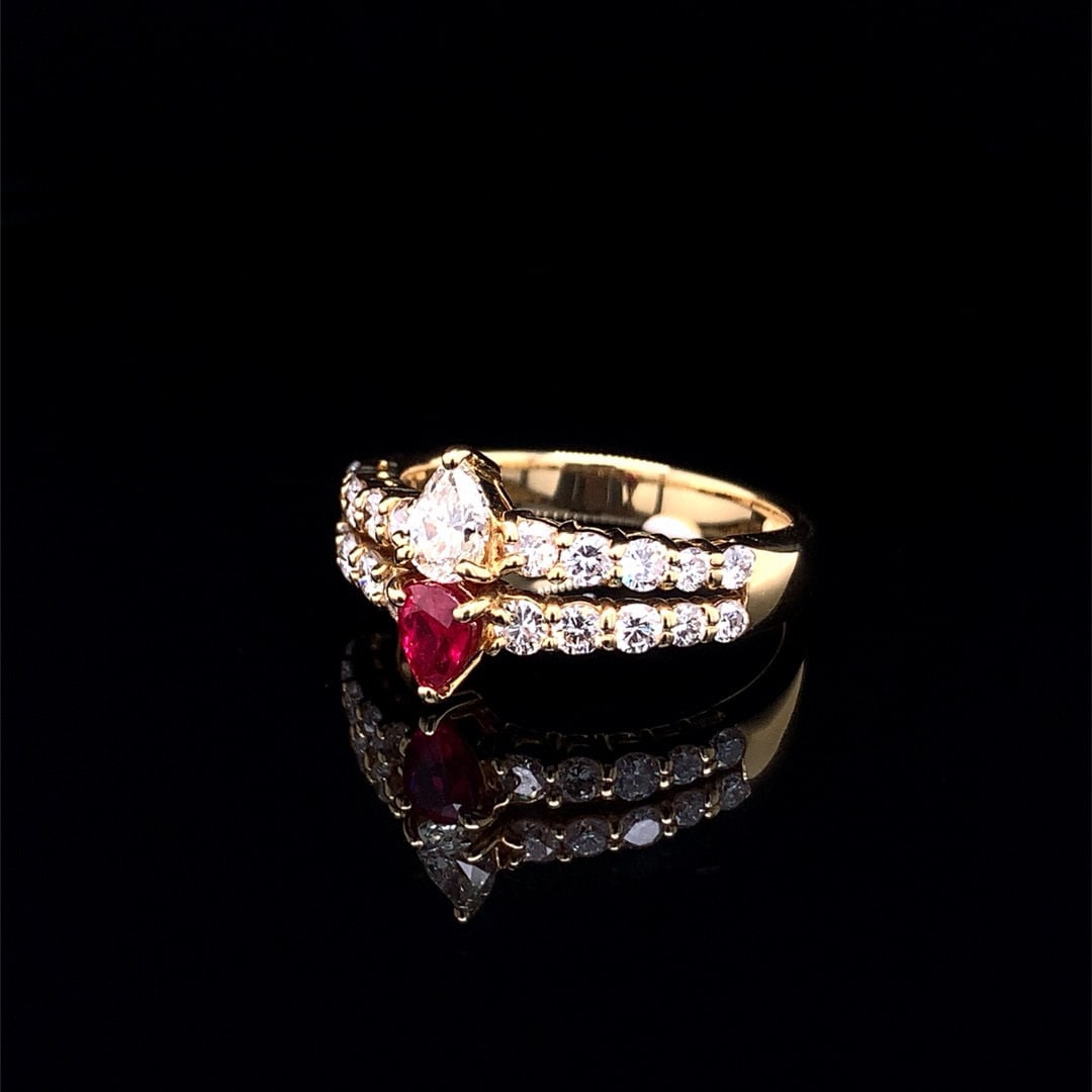 14k Gold 1.35 Ctw Natural Ruby & Diamond Ring - 3
