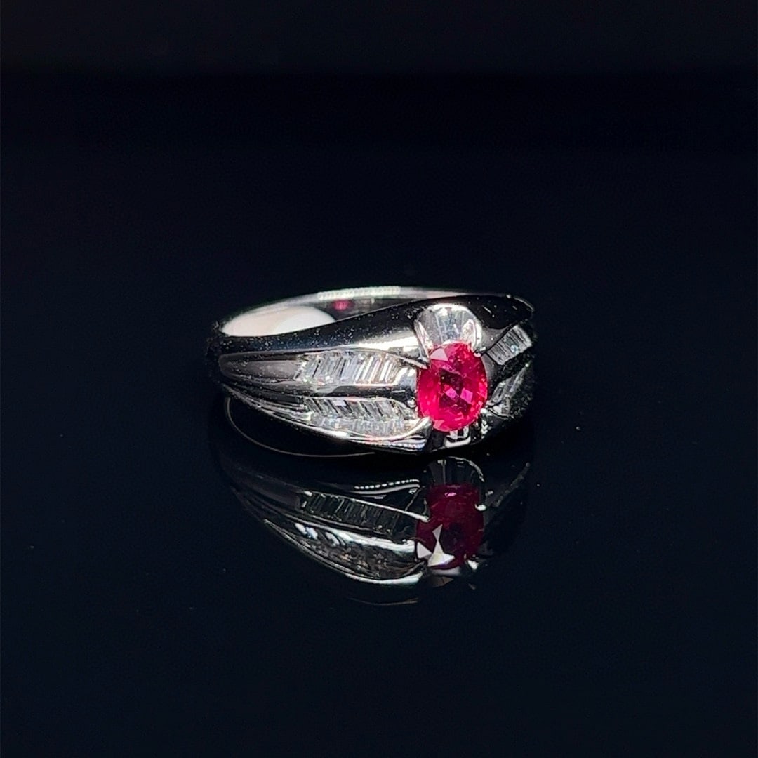14k Gold 0.71 Ctw Natural Ruby & Diamond Ring - 2