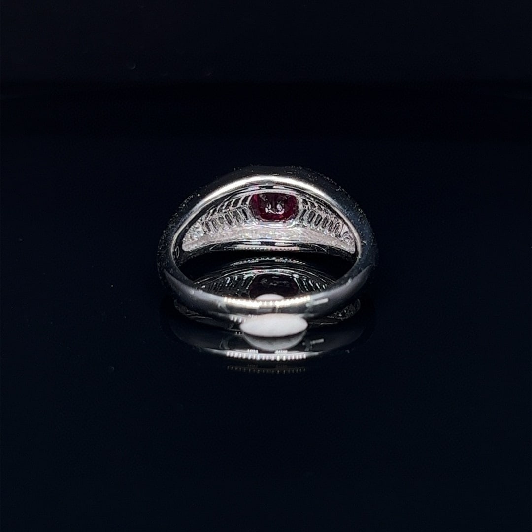 14k Gold 0.71 Ctw Natural Ruby & Diamond Ring - 4