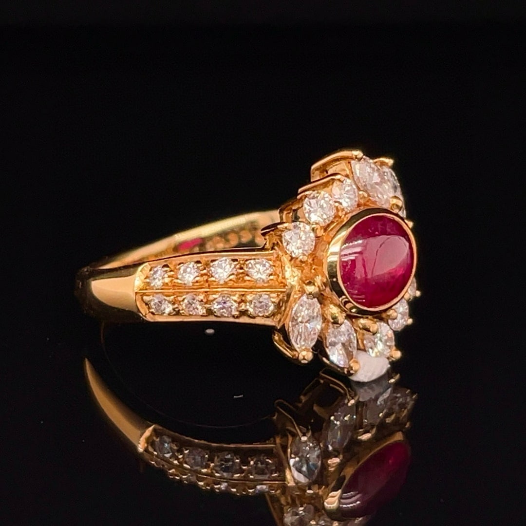 14k Gold 1.70 Ctw Natural Ruby & Diamond Ring - 2