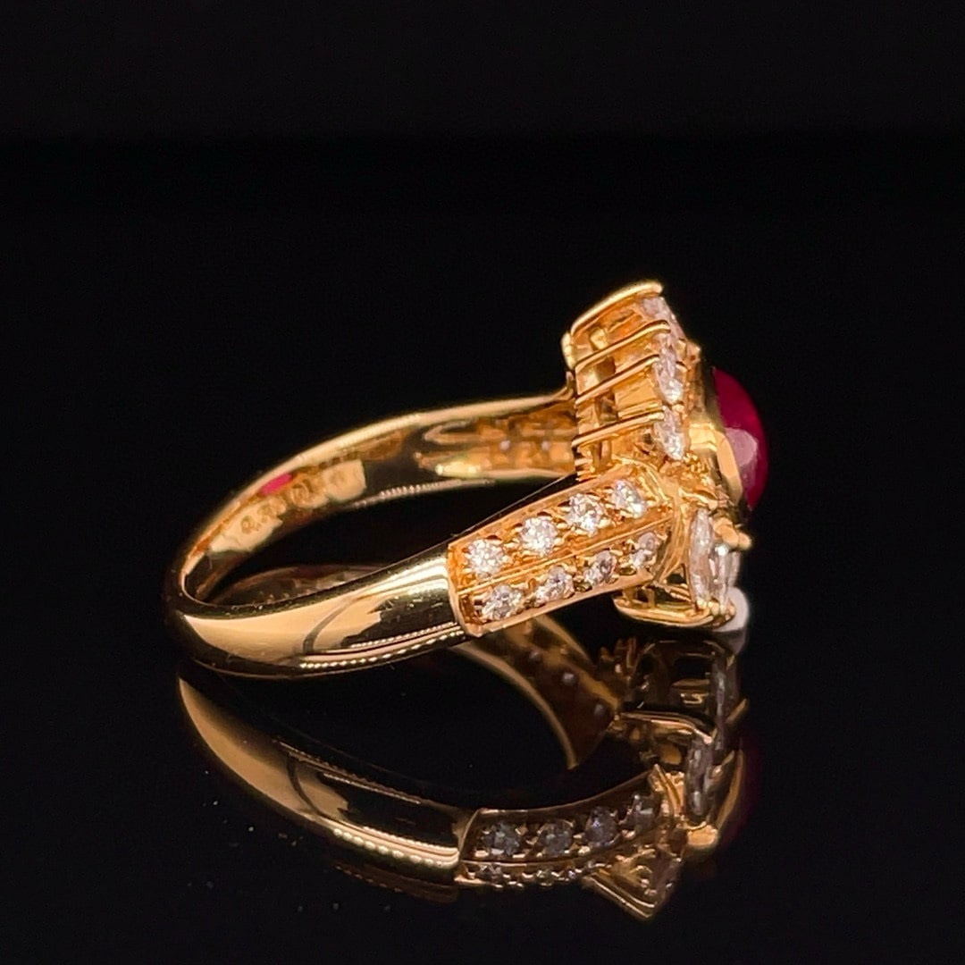 14k Gold 1.70 Ctw Natural Ruby & Diamond Ring - 3