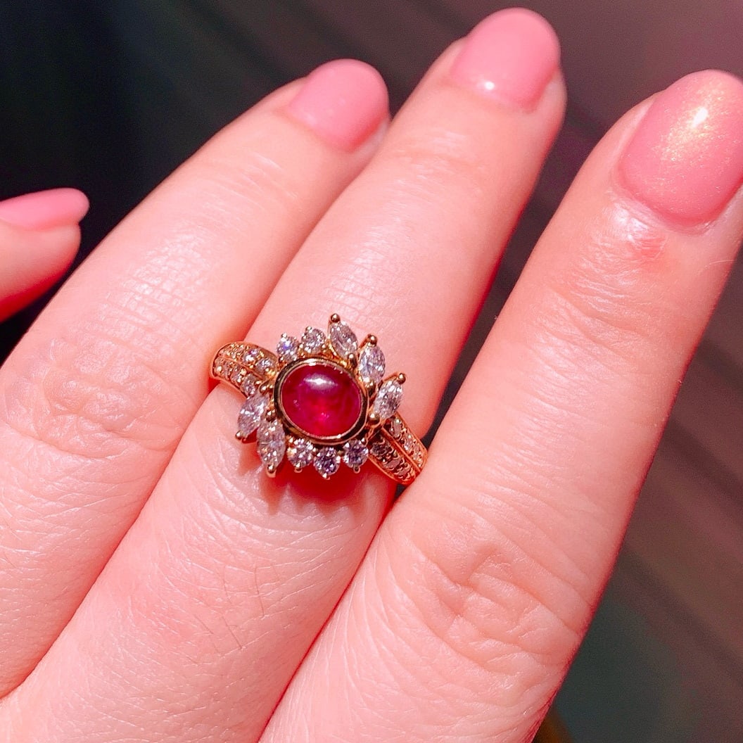 14k Gold 1.70 Ctw Natural Ruby & Diamond Ring - 5