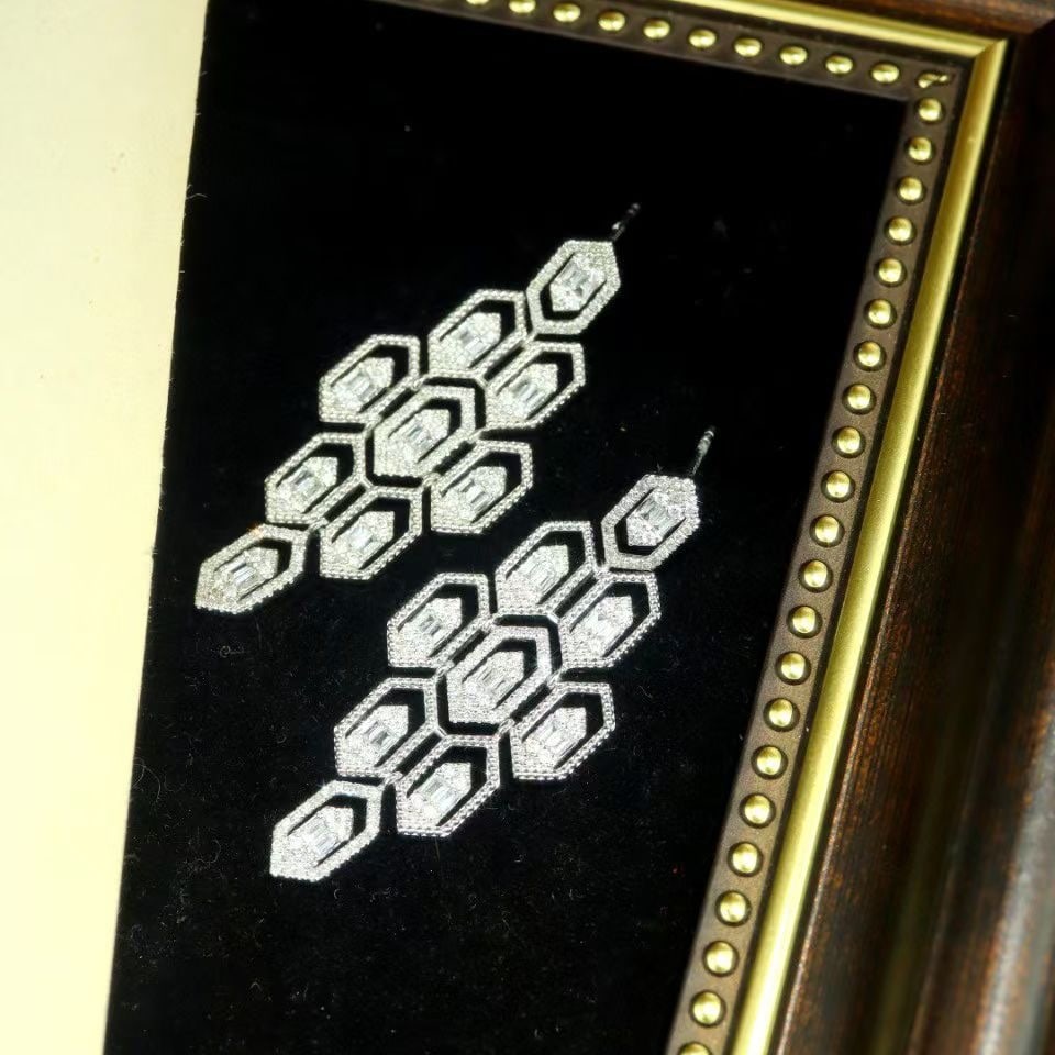 14k Gold 0.80 Ct Natural H Diamond Earrings - 5