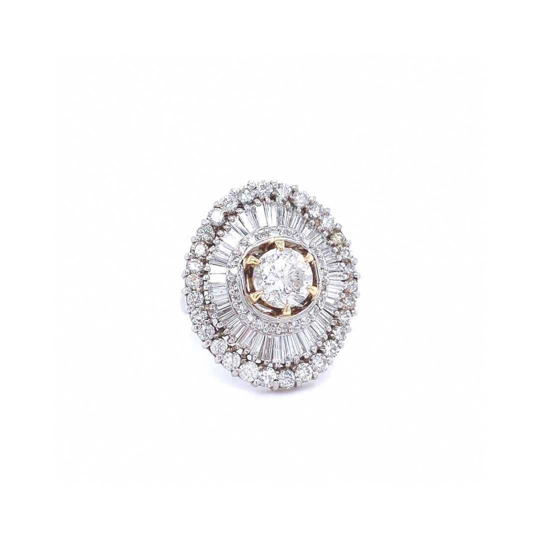 14k Gold 4.00 Ctw Natural H Diamond Ring - 2