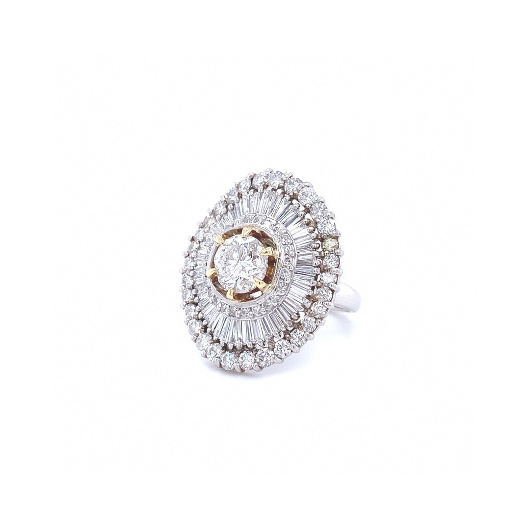14k Gold 4.00 Ctw Natural H Diamond Ring - 3