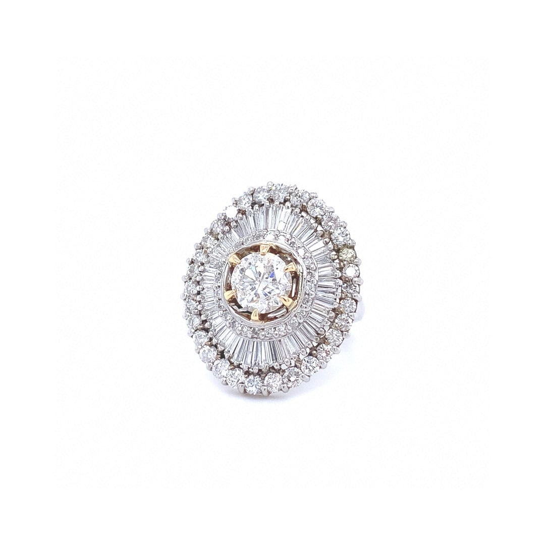 14k Gold 4.00 Ctw Natural H Diamond Ring - 4