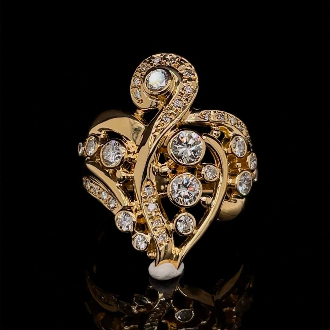 14k Gold 1 Ct Natural H Diamond Ring: Ref:230992020 // gold content:14k gold // ring size:7. 25us // // main gemstone:diamond // shape:round // carat weight:1ct // clarity grade:vs-si // color:h // treatment:natural // cut grade:g //