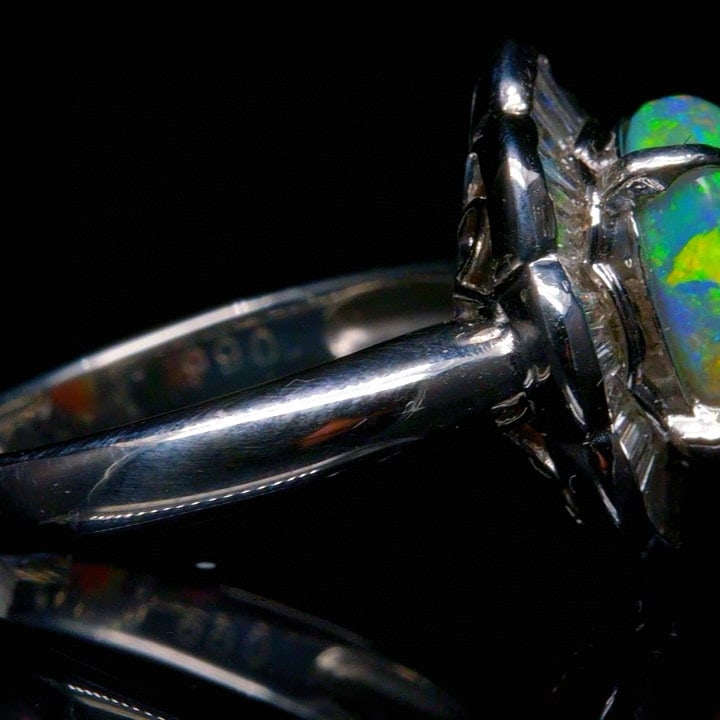 14k Gold 2.62 Ctw Natural Opal & Diamond Ring - 3