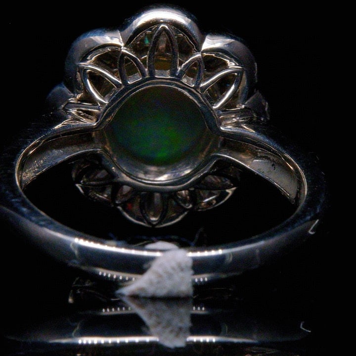 14k Gold 2.62 Ctw Natural Opal & Diamond Ring - 4