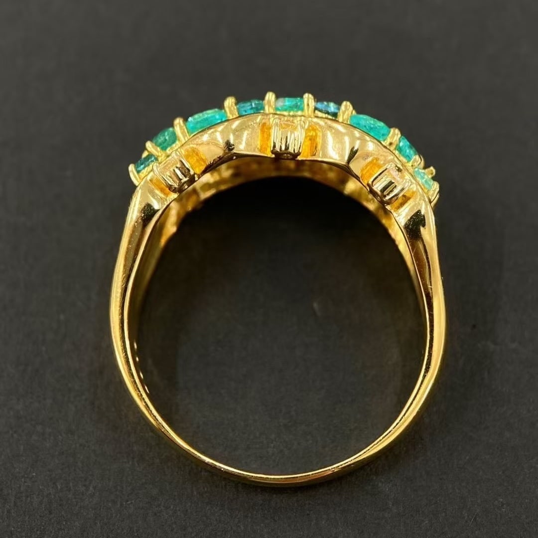 14k Gold 1.30 Ctw Natural Paraiba Tourmaline & Diamond Ring - 3