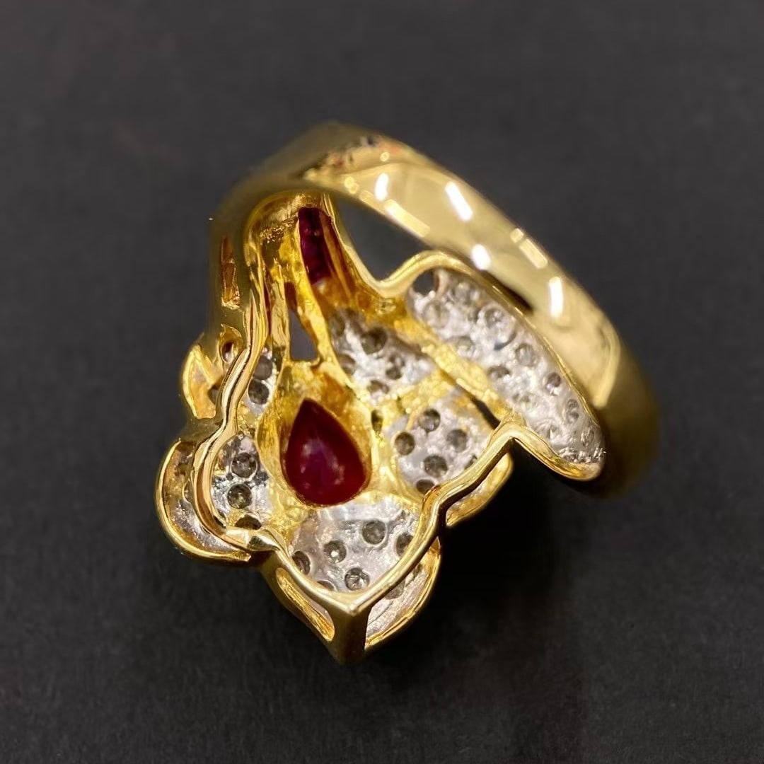 14k Gold 1.42 Ctw Natural Ruby & Diamond Ring - 2