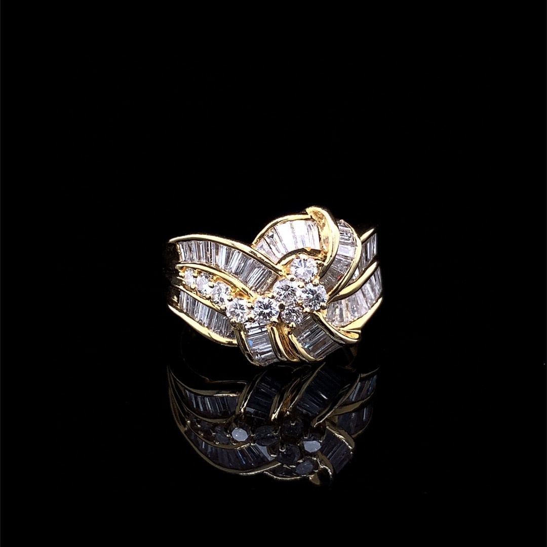 14k Gold 2.10 Ct Natural H Diamond Ring - 3