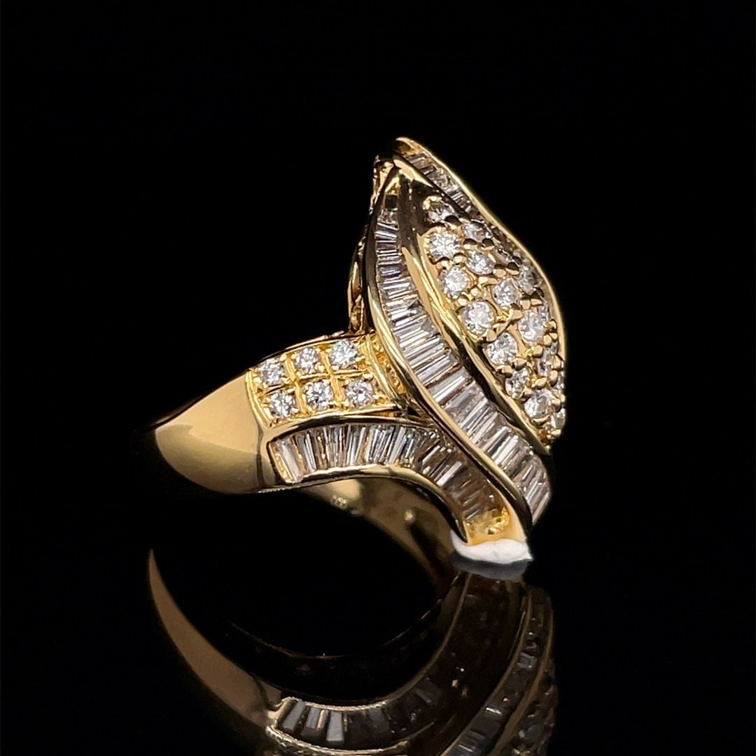 14k Gold 1.58 Ct Natural H Diamond Ring - 2