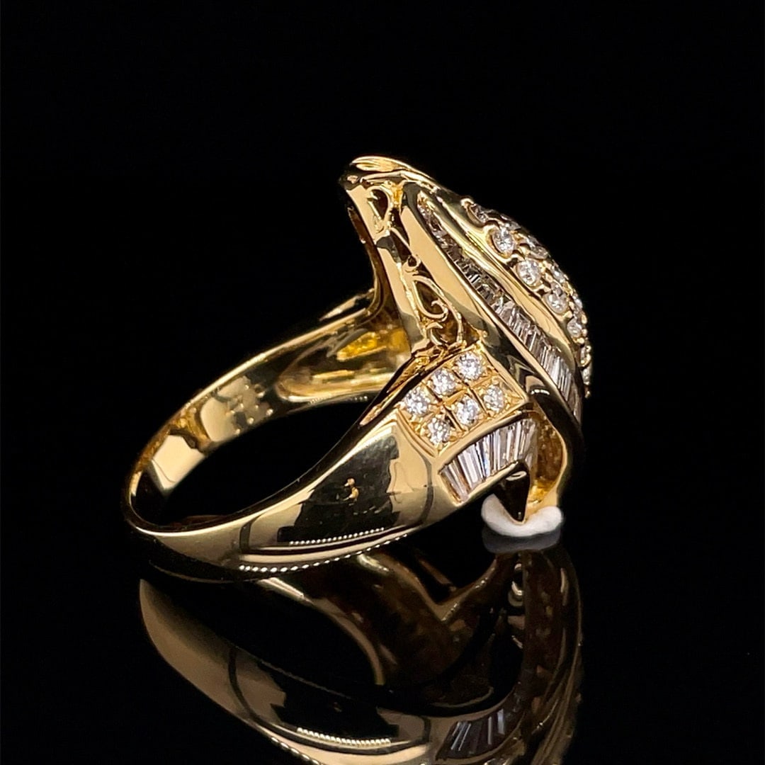 14k Gold 1.58 Ct Natural H Diamond Ring - 3