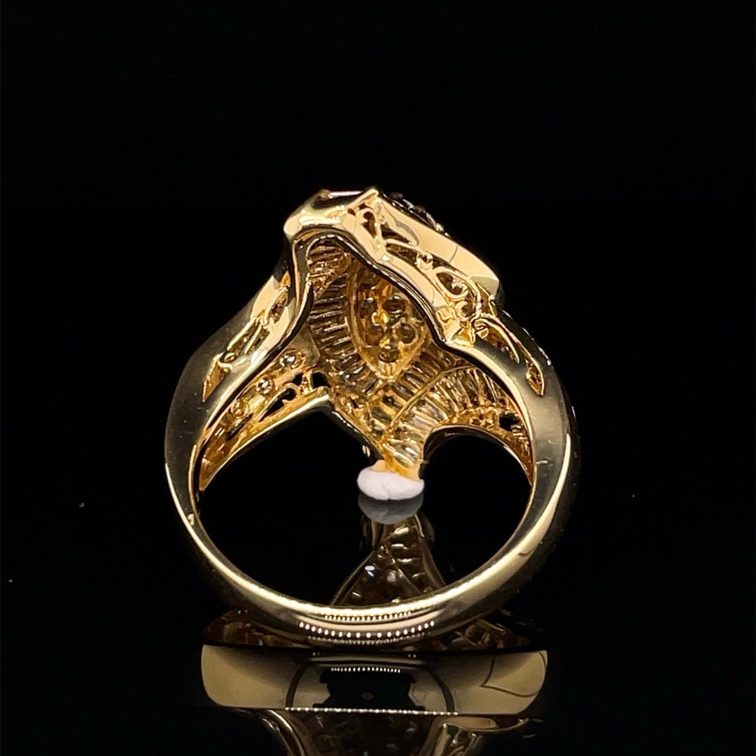 14k Gold 1.58 Ct Natural H Diamond Ring - 4