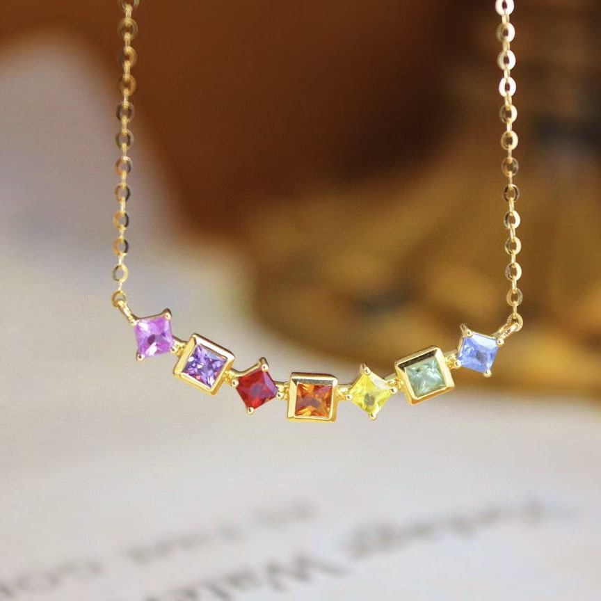 14k Gold 0.85 Ct Natural Sapphire Necklace - 2