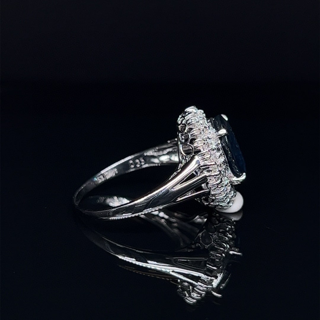 14k Gold 4.05 Ctw Natural Sapphire & Diamond Ring - 3