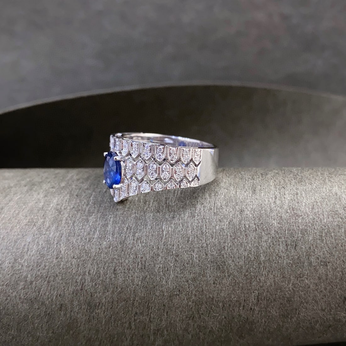 14k Gold 1.36 Ctw Natural Sapphire & Diamond Ring - 3