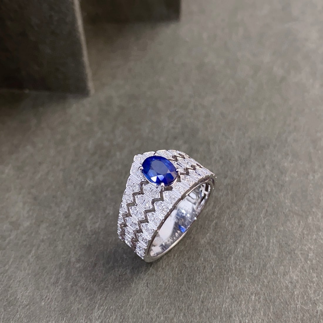 14k Gold 1.36 Ctw Natural Sapphire & Diamond Ring - 4