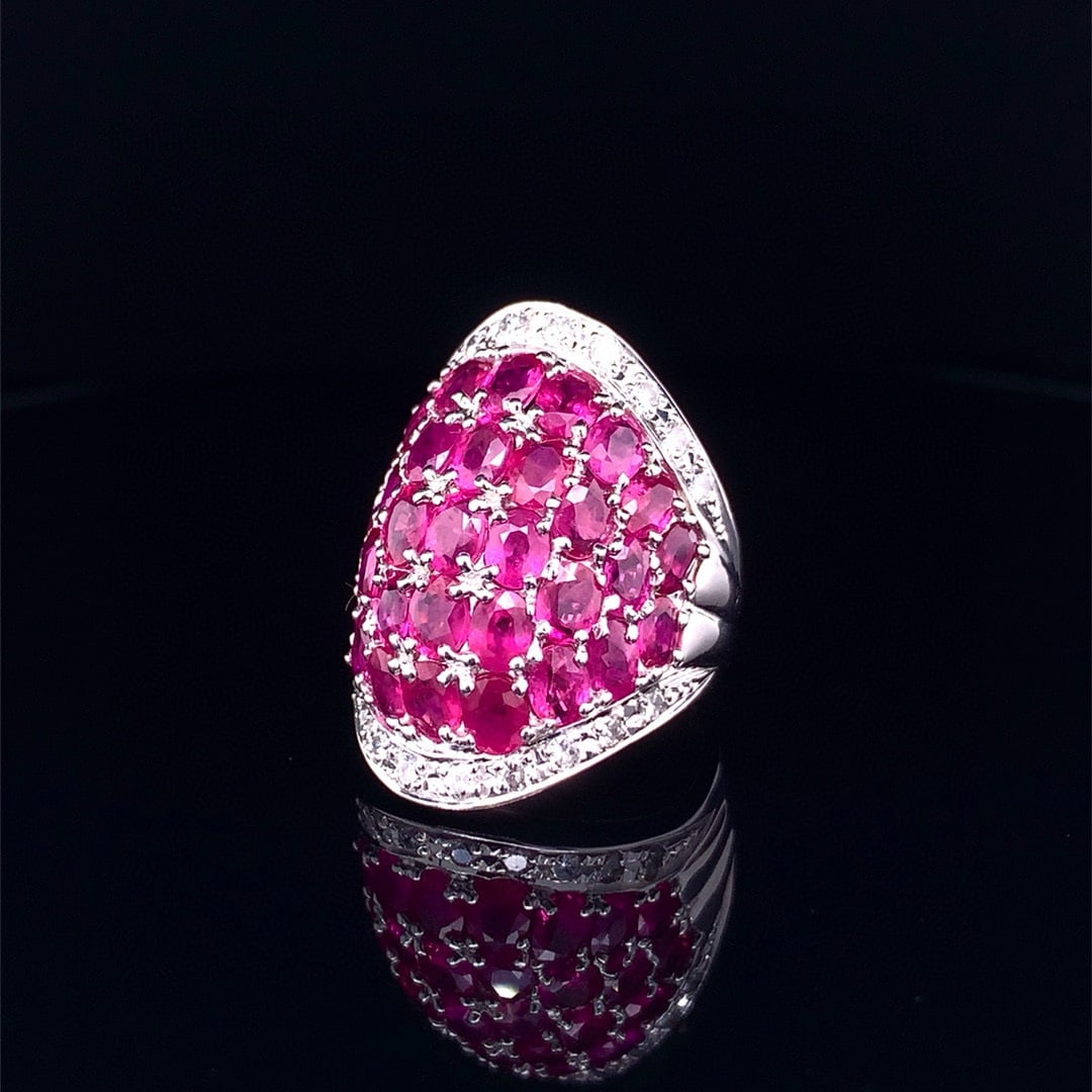 14k Gold 7.62 Ctw Natural Ruby & Diamond Ring - 2