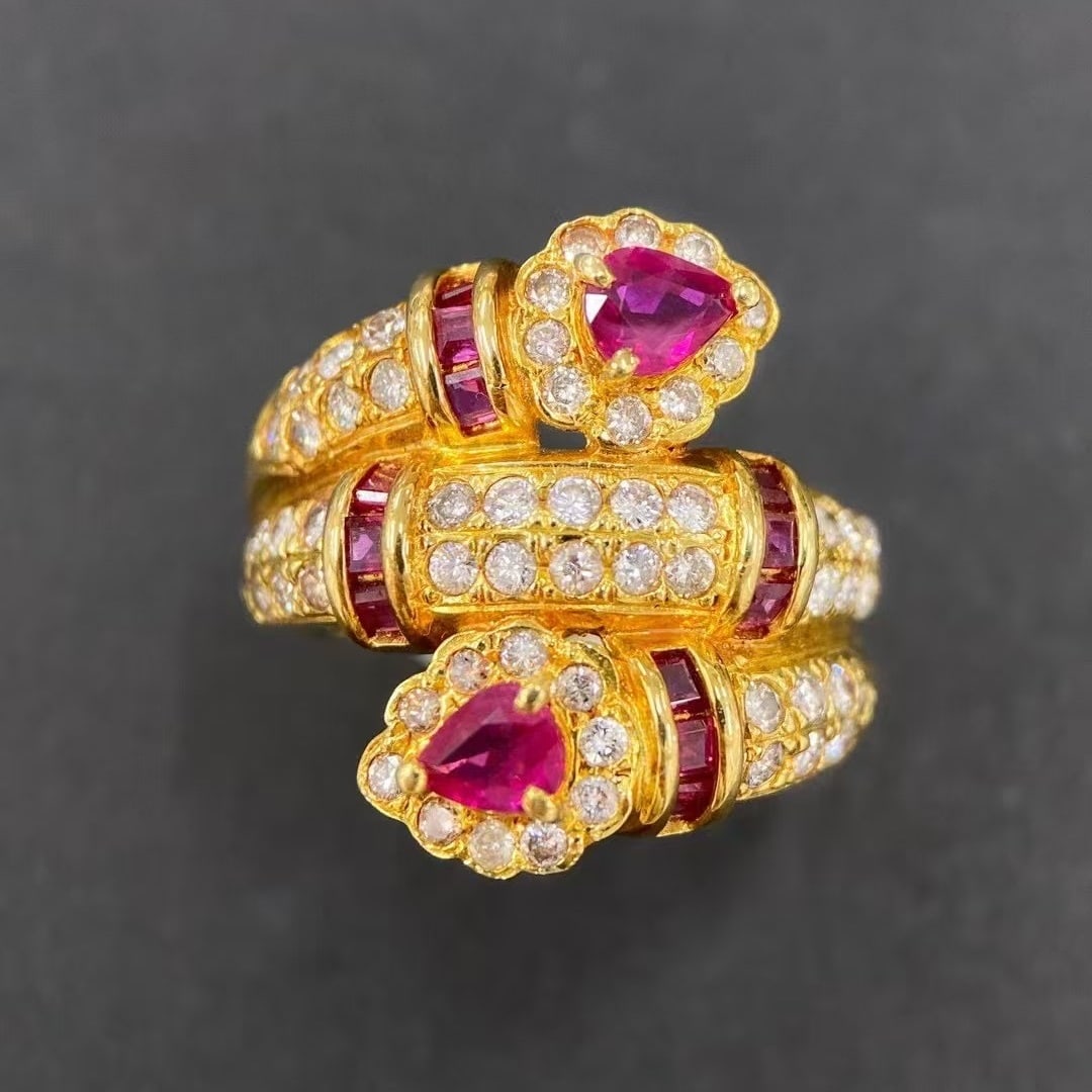 14k Gold 2.24 Ctw Natural Ruby & Diamond Ring (1 of 4)