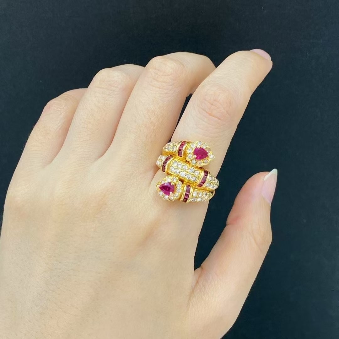 14k Gold 2.24 Ctw Natural Ruby & Diamond Ring - 3