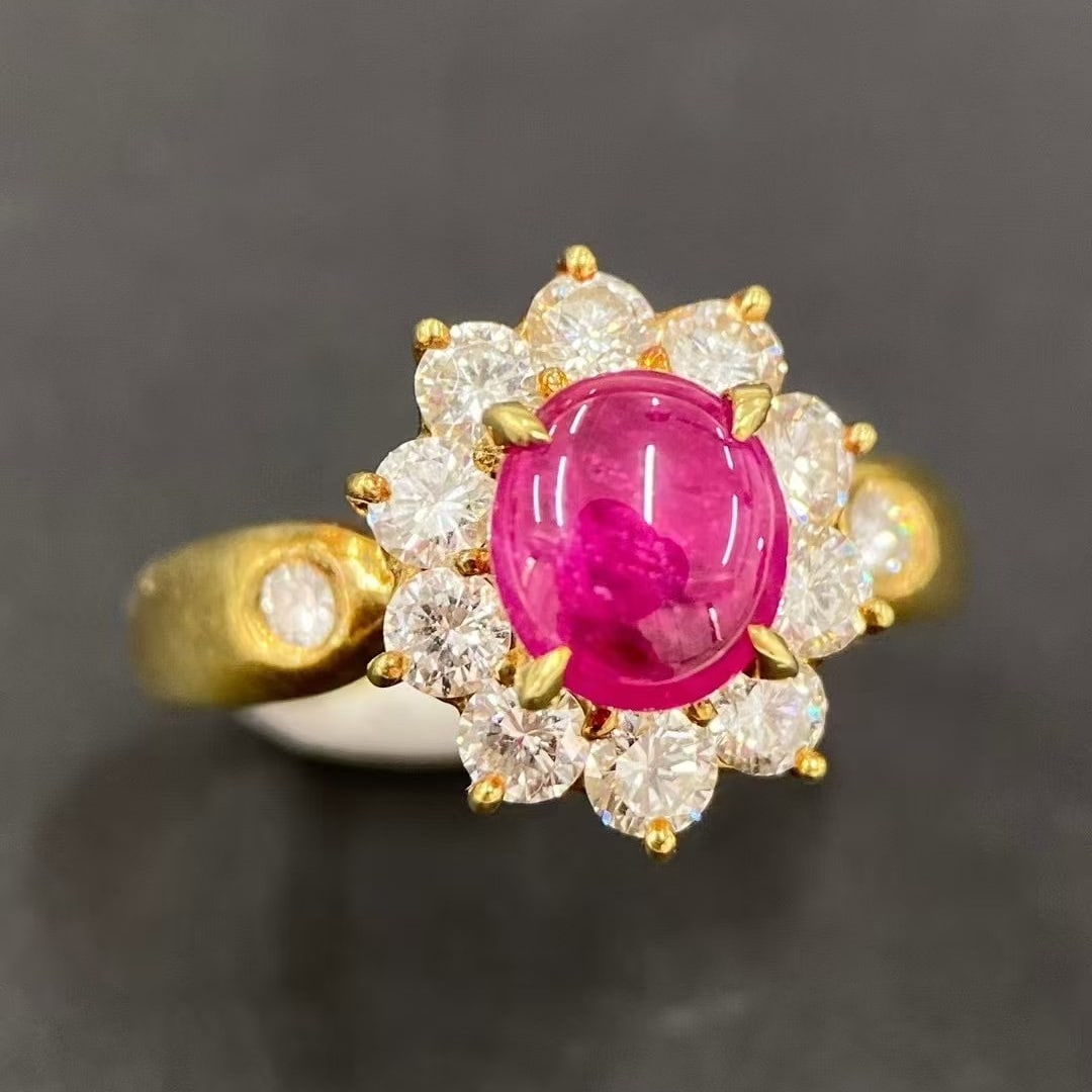 14k Gold 2.15 Ctw Natural Ruby & Diamond Ring - 3