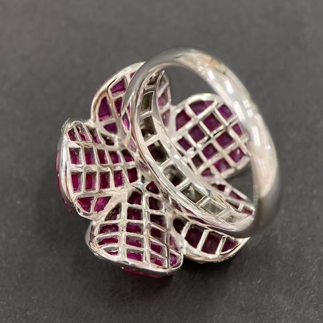 14k Gold 6.15 Ctw Natural Ruby & Diamond Ring - 4