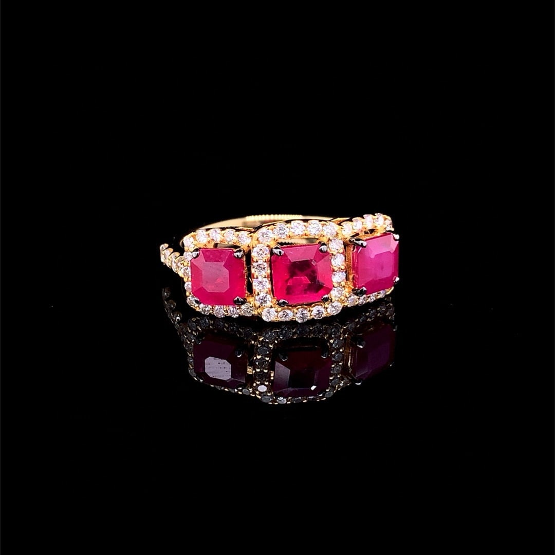 14k Gold 2.35 Ctw Natural Ruby & Diamond Ring - 2