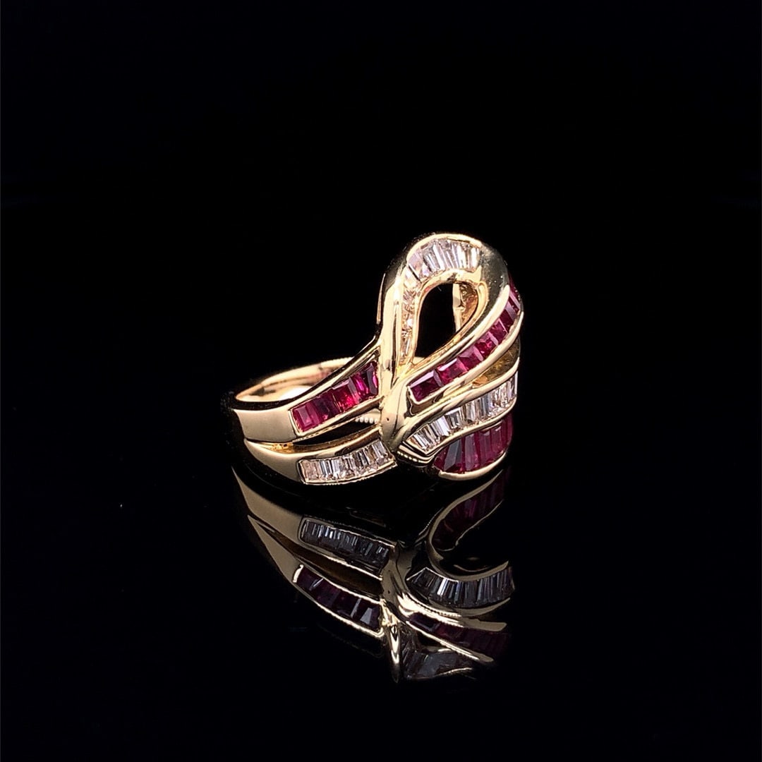 14k Gold 1.70 Ctw Natural Ruby & Diamond Ring - 3