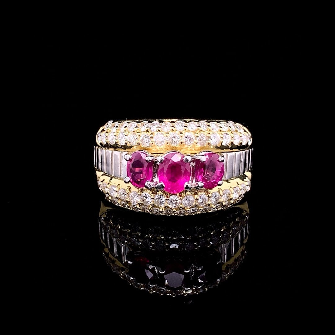 14k Gold 2.29 Ctw Natural Ruby & Diamond Ring (1 of 4)