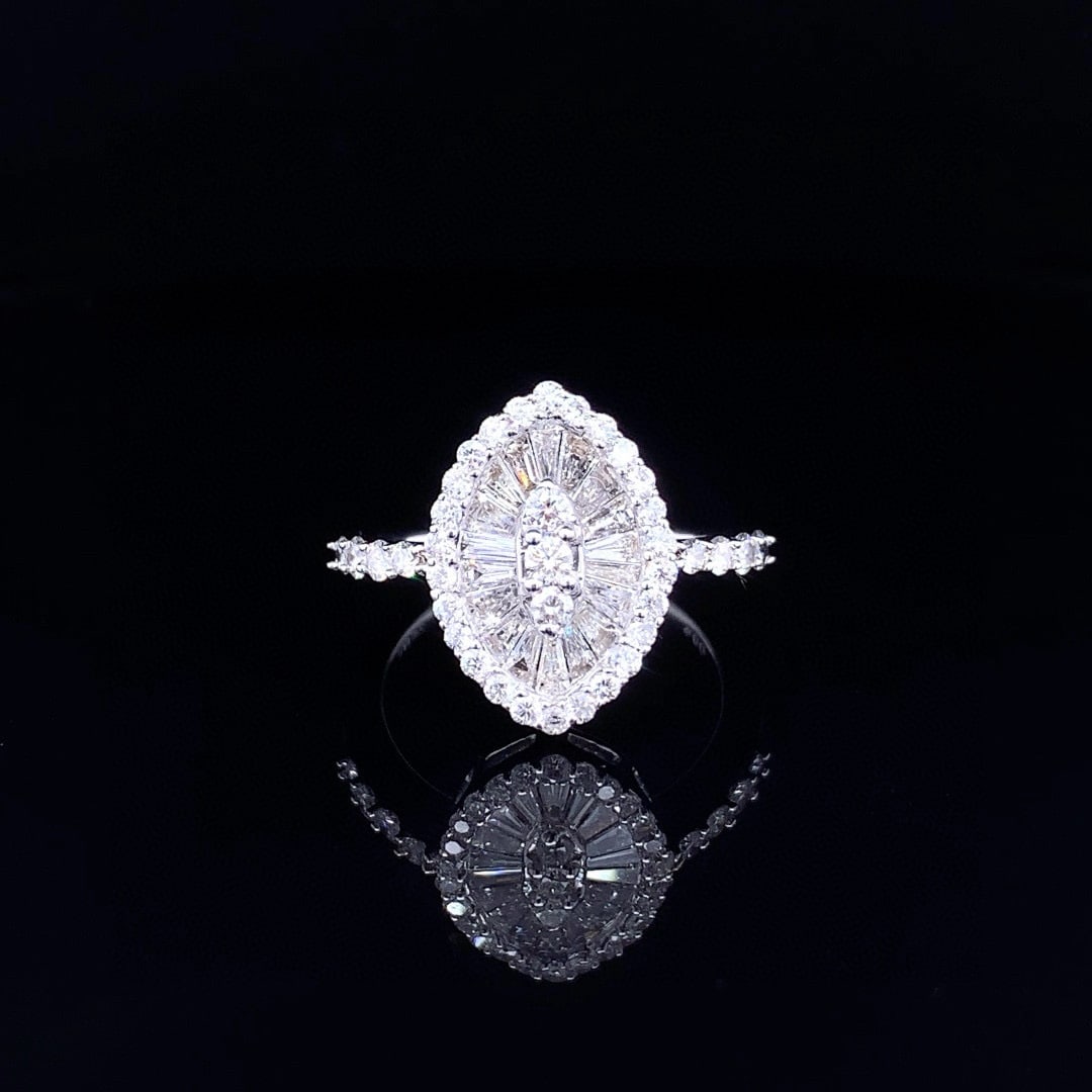 14k Gold 1.00 Ct Natural H Diamond Ring: Ref:230992077 // gold content:14k gold // ring size:7. 25us // // main gemstone:diamond // shape:multiply // carat weight:1. 00ct // clarity grade:vs-si // color:h // treatment:natural // Condition: