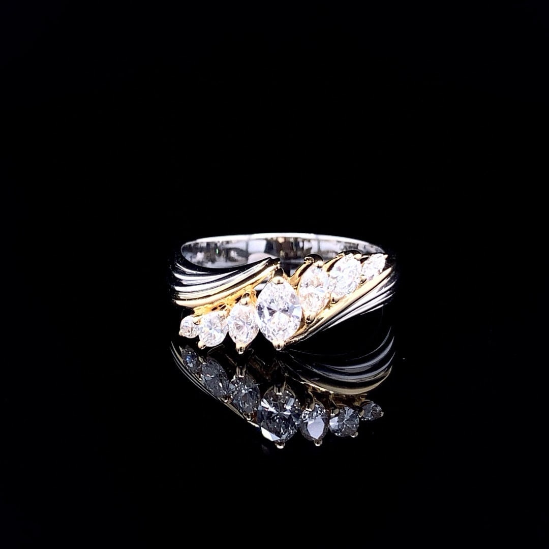 14k Gold 0.74 Ct Natural H Diamond Ring: Ref:230992082 // gold content:14k gold // ring size:7. 25us // // main gemstone:diamond // shape:multiply // carat weight:0. 74ct // clarity grade:vs-si // color:h // treatment:natural // Condition: